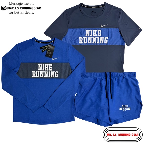 Nike Dri-Fit Heritage Running Crew Top Nike Running Shorts DA3051-480 DA3045-480